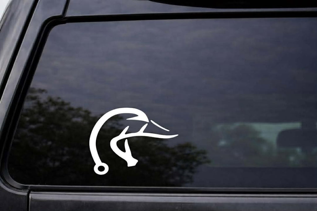 Duck Head Fish Hook Vinyl Decal | Hunting Car Window Sticker