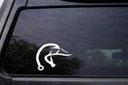 Duck Head Fish Hook Vinyl Decal | Hunting Car Window Sticker