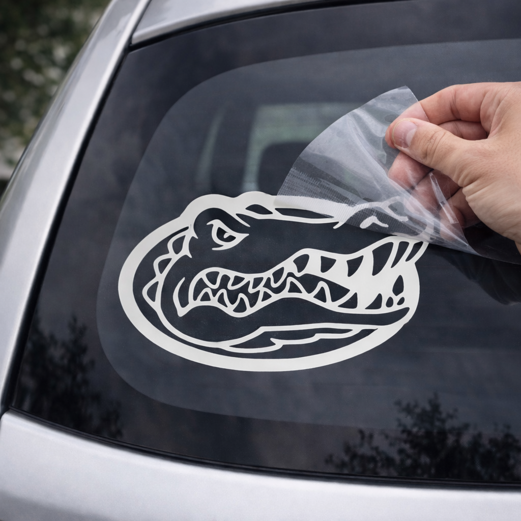 Florida Gators Inspired Alligator Head Car Decal – Vinyl Window Sticker