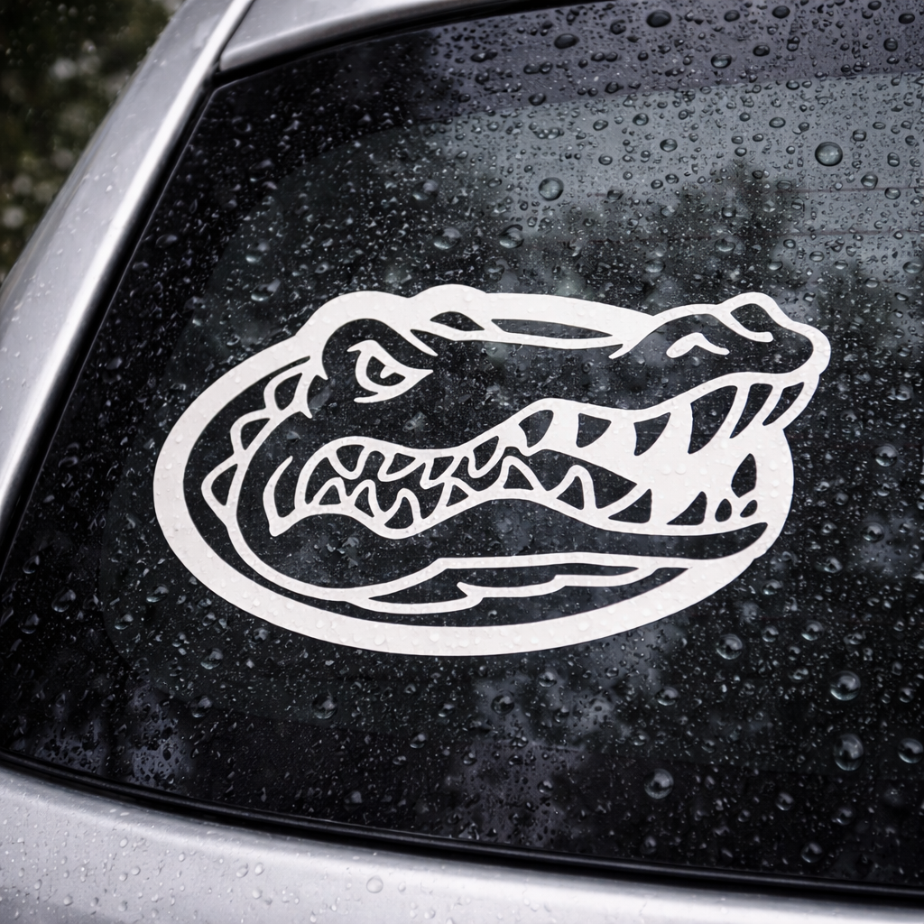 Florida Gators Inspired Alligator Head Car Decal – Vinyl Window Sticker