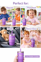 Personalized Kids Stainless Steel Tumbler | Custom Name Toddler Cup with Straw